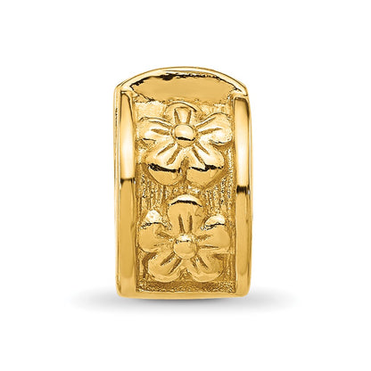 Sterling Silver Reflections Gold-plated Floral Hinged Clip Bead