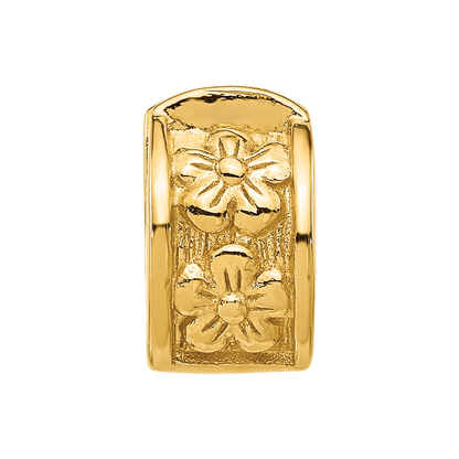Sterling Silver Reflections Gold-plated Floral Hinged Clip Bead