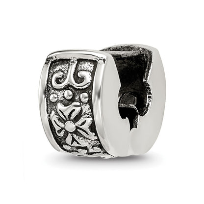 Sterling Silver Reflections Hinged Floral Clip Bead