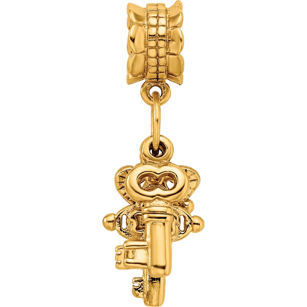 Sterling Silver Gold-plated Reflections Three Keys Dangle Bead