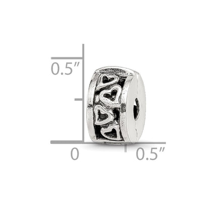 Sterling Silver Reflections Hinged Hearts Clip Bead