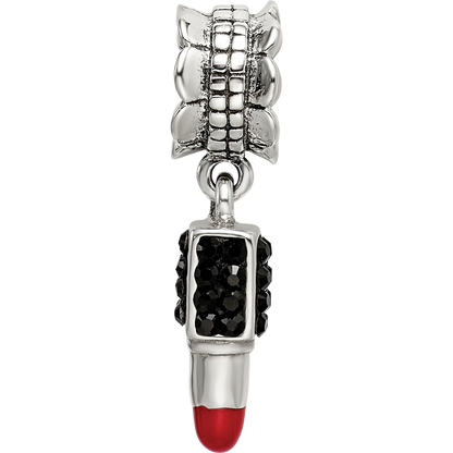 SS Reflections Red Enamel Preciosa Crystal Lipstick Dangle Bead