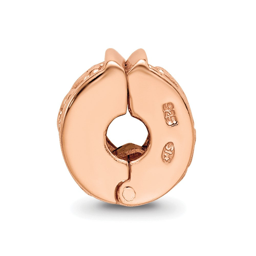 Sterling Silver Reflections Rose Gold-plated Hearts Clip Bead