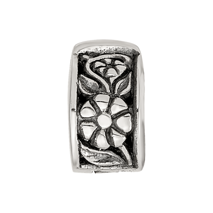 Sterling Silver Reflections Hinged Floral Clip Bead