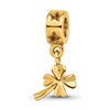 Sterling Silver Gold-plated Reflections 4-leaf Clover Dangle Bead