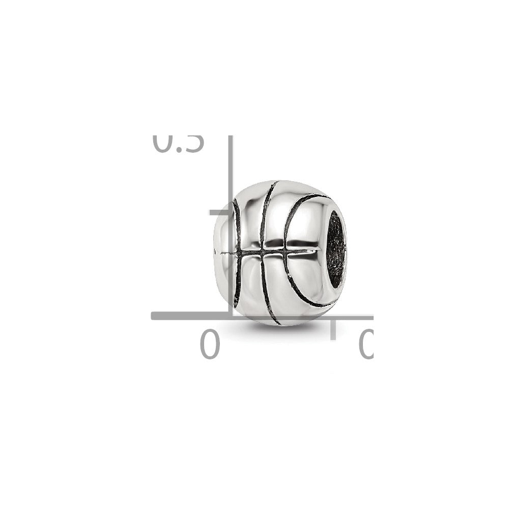 Sterling Silver Reflections Basketball Bead