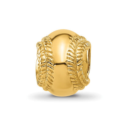 Sterling Silver Reflections Gold-plated Baseball Bead