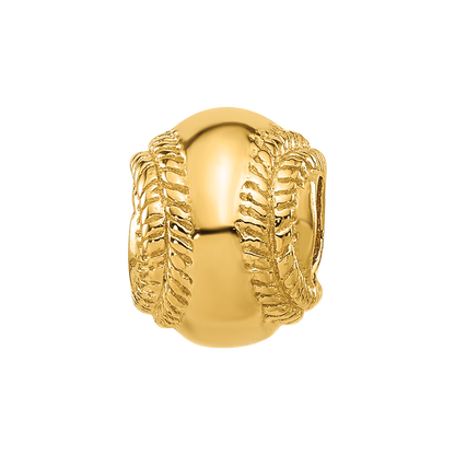 Sterling Silver Reflections Gold-plated Baseball Bead