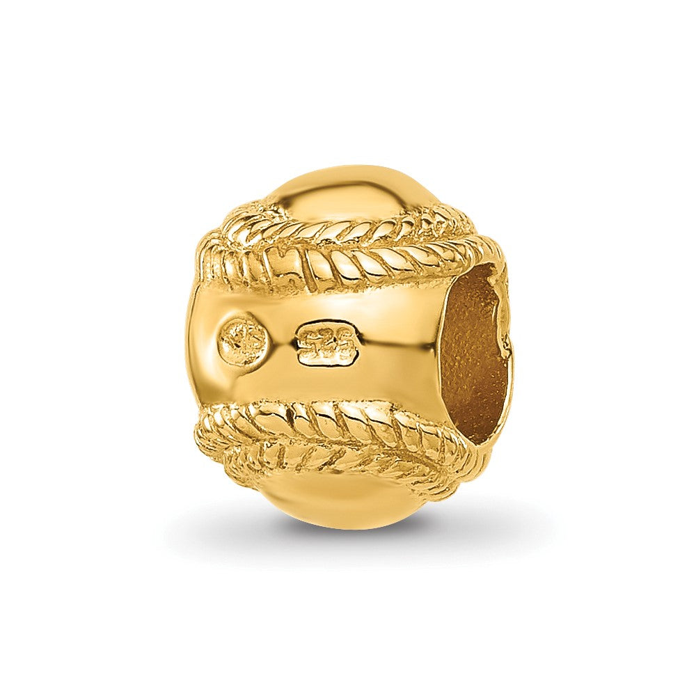 Sterling Silver Reflections Gold-plated Baseball Bead