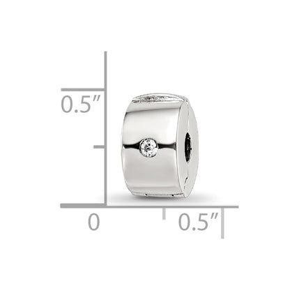 Sterling Silver Reflections Hinged CZ Clip Bead