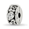 Sterling Silver Reflections Hinged CZ & Dots Clip Bead