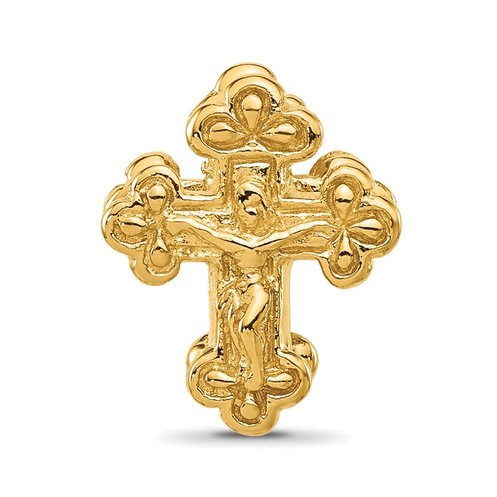 Sterling Silver Reflections Gold-plated Budded Crucifix Bead