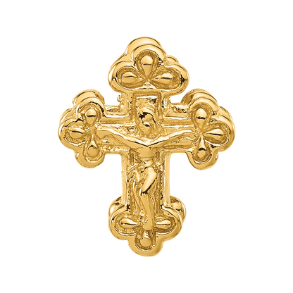 Sterling Silver Reflections Gold-plated Budded Crucifix Bead