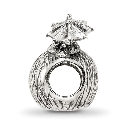Sterling Silver Reflections Coconut Drink Bead