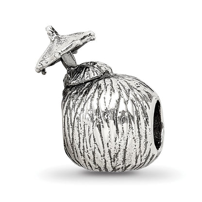 Sterling Silver Reflections Coconut Drink Bead