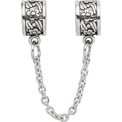 Sterling Silver Reflections Security Chain Floral Bead
