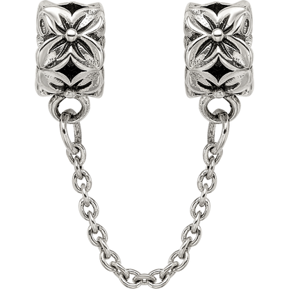 Sterling Silver Reflections Security Chain Floral Bead