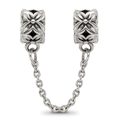 Sterling Silver Reflections Security Chain Floral Bead