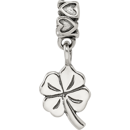 Kids Collection Sterling Silver 4-Leaf Clover Dangle Reflections Bead