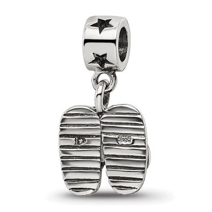 Kids Collection Sterling Silver Flip Flops Dangle Reflections Bead