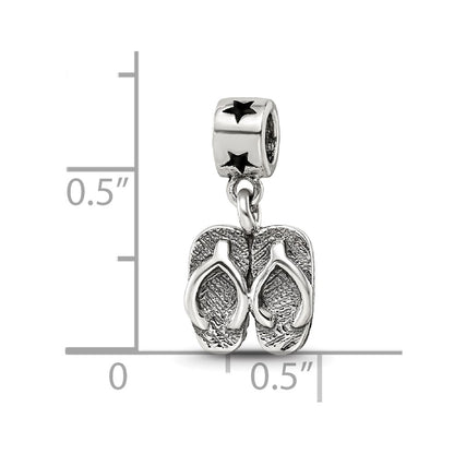 Kids Collection Sterling Silver Flip Flops Dangle Reflections Bead