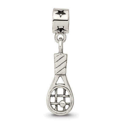 Sterling Silver Reflections Kids Tennis Racket Dangle Bead