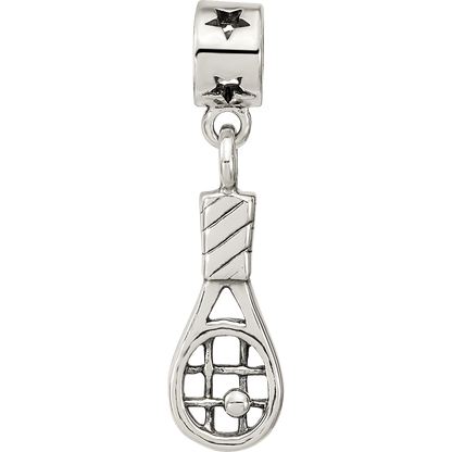 Sterling Silver Reflections Kids Tennis Racket Dangle Bead