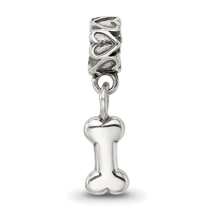 Kids Collection Sterling Silver Dog Bone Dangle Reflections Bead
