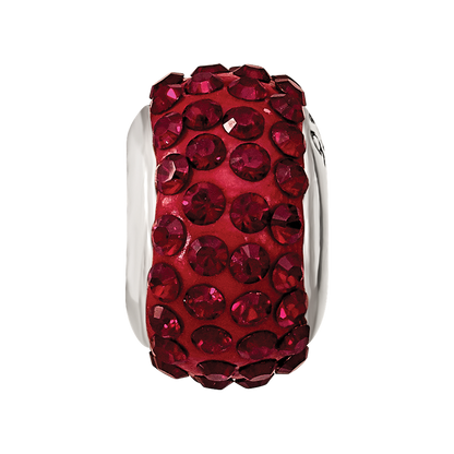Sterling Silver Reflections January Full Red Preciosa Crystal Bead