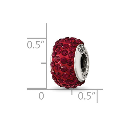 Sterling Silver Reflections January Full Red Preciosa Crystal Bead