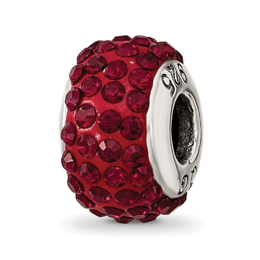 Sterling Silver Reflections January Full Red Preciosa Crystal Bead
