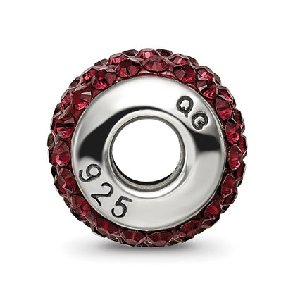 Sterling Silver Reflections June Full Red Preciosa Crystal Bead