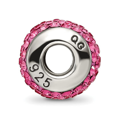 Sterling Silver Reflections October Full Pink Preciosa Crystal Bead