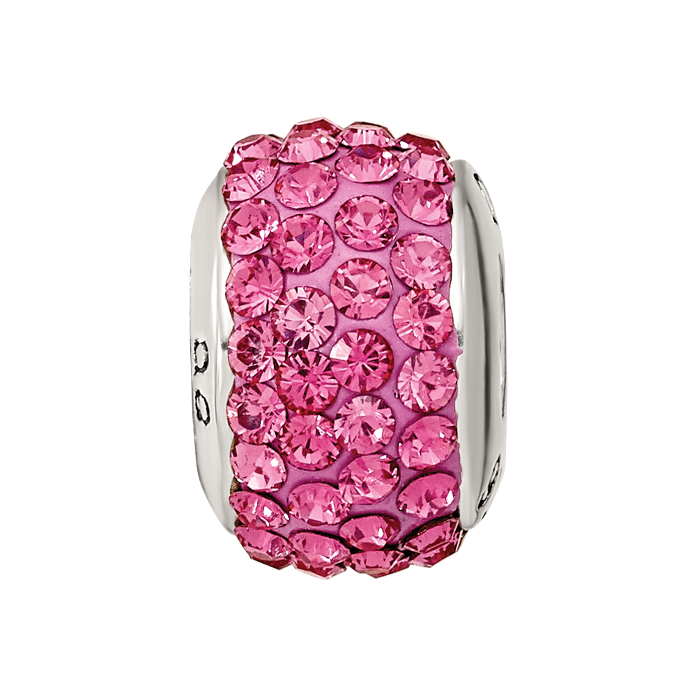 Sterling Silver Reflections October Full Pink Preciosa Crystal Bead