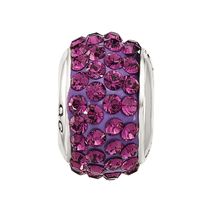 Sterling Silver Reflections February Full Purple Preciosa Crystal Bead
