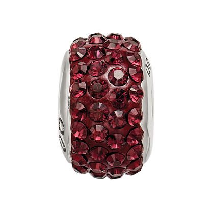 Sterling Silver Reflections June Full Red Preciosa Crystal Bead