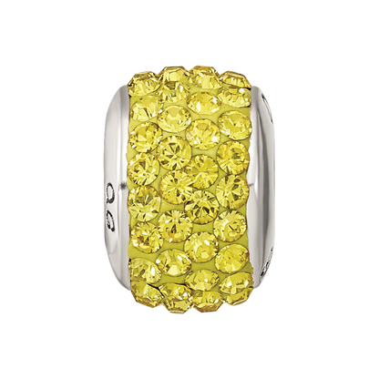 Sterling Silver Reflections November Full Yellow Preciosa Crystal Bead