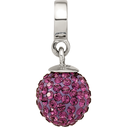 Sterling Silver Reflections Feb Preciosa Crystal Ball Dangle Bead