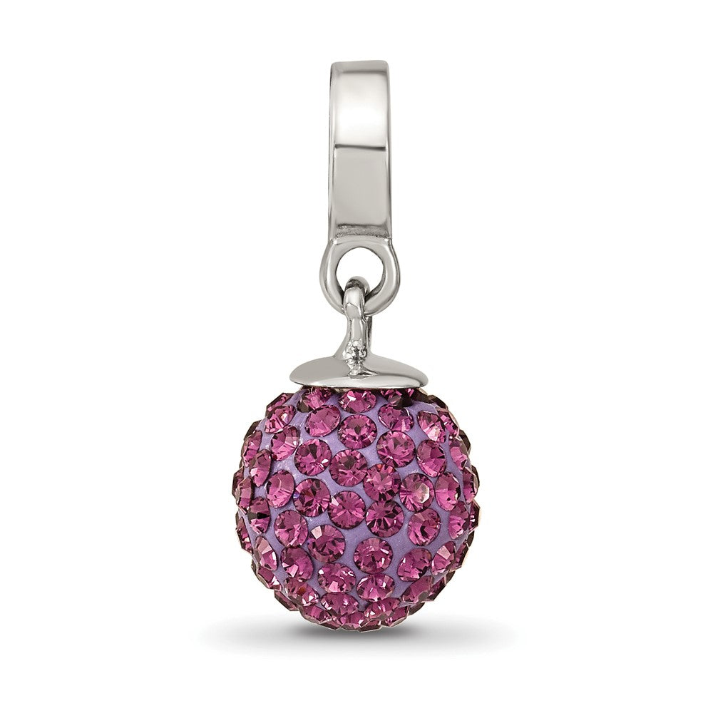 Sterling Silver Reflections Feb Preciosa Crystal Ball Dangle Bead