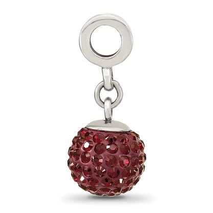 Sterling Silver Reflections Jan Preciosa Crystal Ball Dangle Bead
