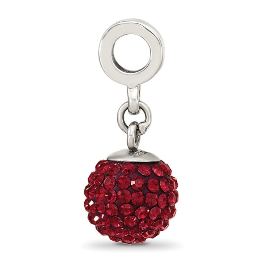 Sterling Silver Reflections June Red Preciosa Crystal Ball Dangle Bead