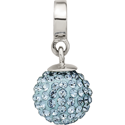 Sterling Silver Reflections March Preciosa Crystal Ball Dangle Bead