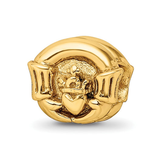 Sterling Silver Gold-plated Reflections Claddagh Bead