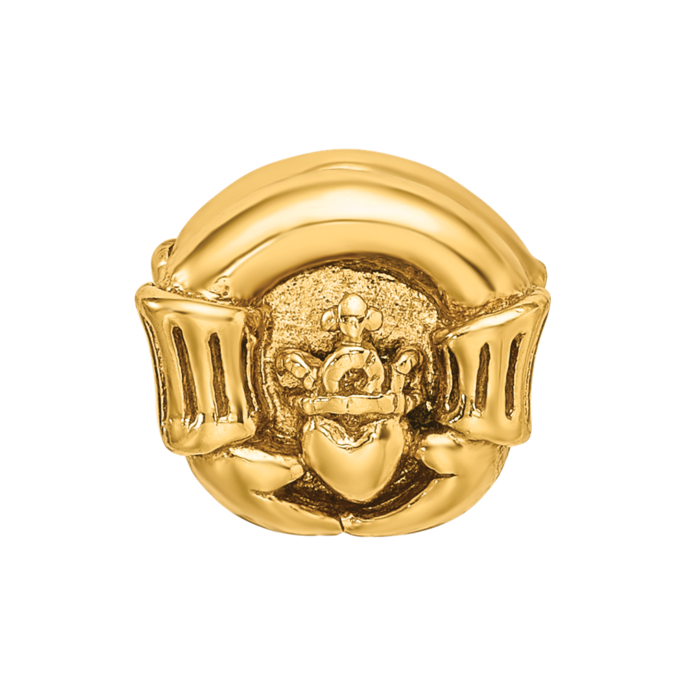 Sterling Silver Gold-plated Reflections Claddagh Bead