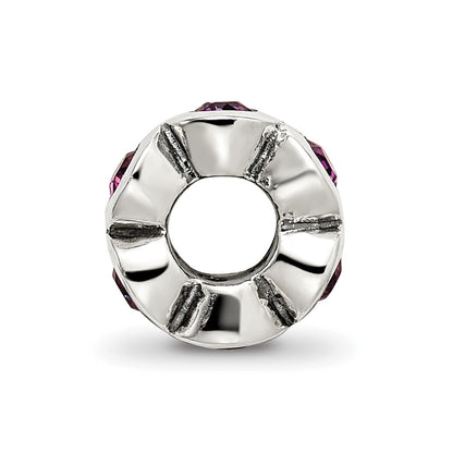 Sterling Silver Reflections Feb Preciosa Crystal Birthstone Bead