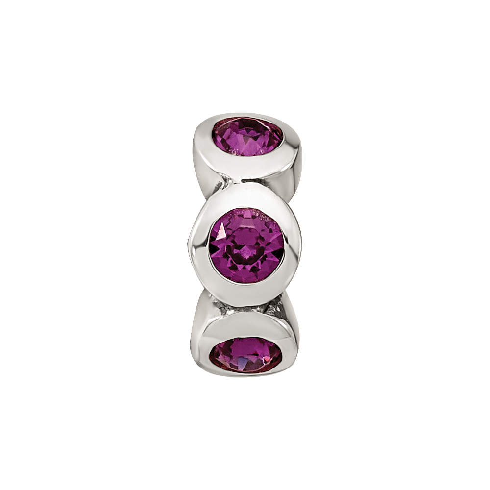 Sterling Silver Reflections Feb Preciosa Crystal Birthstone Bead