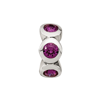 Sterling Silver Reflections Feb Preciosa Crystal Birthstone Bead