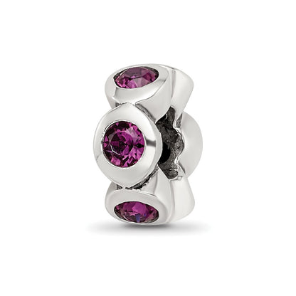 Sterling Silver Reflections Feb Preciosa Crystal Birthstone Bead