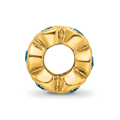 Sterling Silver Gold-plated Reflections Dec Blue Preciosa Crystal Bead