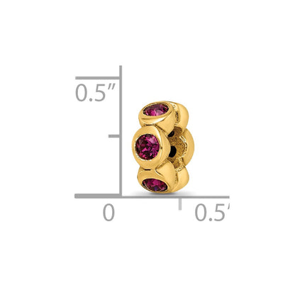 Sterling Silver Gold-plated Reflections Feb Purple Preciosa Crystal Bead